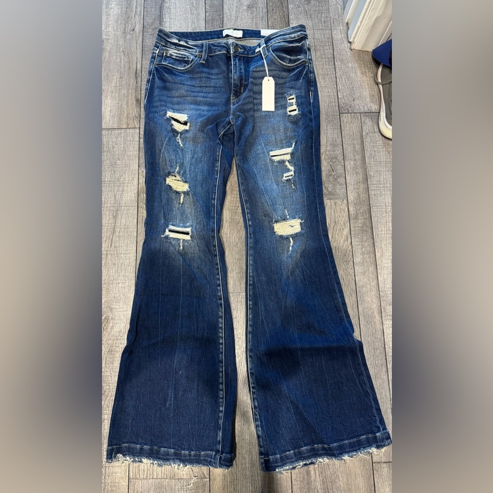 Petra 153 Medium Distressed Flare Jeans